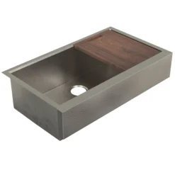 Native Trails Paragon Concierge 33" Nickel Workstation Farmhouse Kitchen Sink, Brushed Nickel, CPKG591