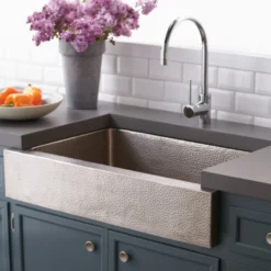 Native Trails Paragon 33" Nickel Farmhouse Sink, Brushed Nickel, CPK591