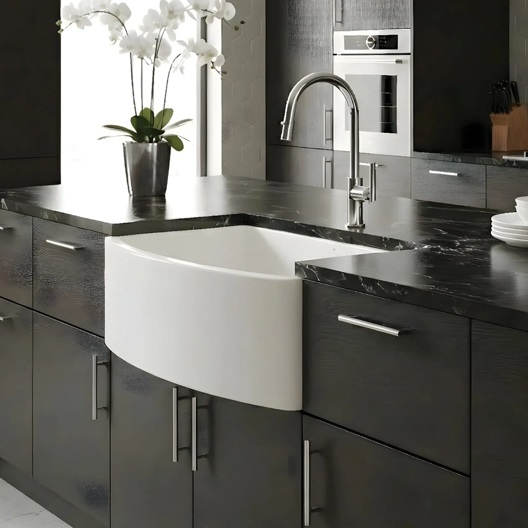 Native Trails Rendezvous 33" Fireclay Farmhouse Kitchen Sink, White, FRK3320-W