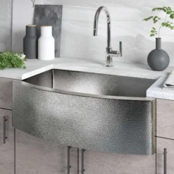 Native Trails Rhapsody 33" Copper Farmhouse Sink, Polished Nickel, CPK895