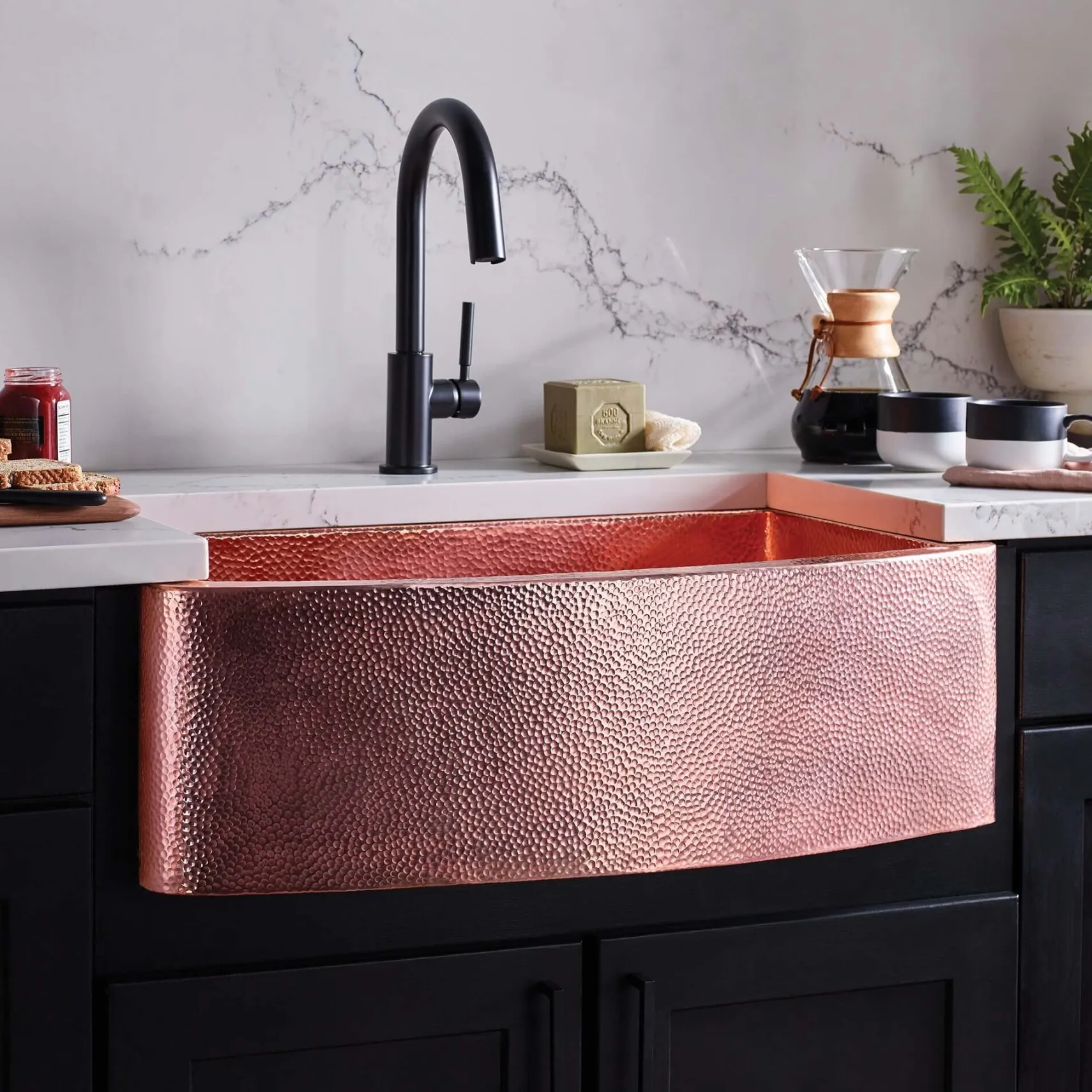 Native Trails Rhapsody 33" Copper Farmhouse Sink, Polished Copper, CPK495