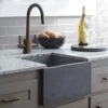 Native Trails Ventana 15" NativeStone Concrete Farmhouse Sink, Slate, NSB1515-S