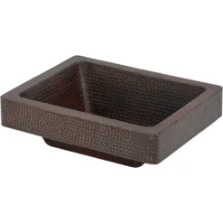 Premier Copper Products 15" x 12" Rectangle Vessel - Above Counter Copper Bathroom Sink, Oil Rubbed Bronze, 17 Gauge, VREC15SKDB