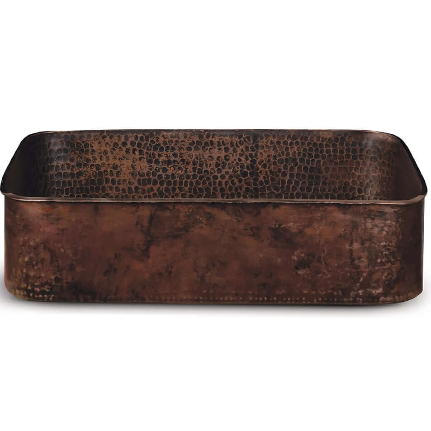 Premier Copper Products 19" Rectangle Tub Hand Forged Old World Copper Vessel Bathroom Sink, Matching Drain and Accessories, Oil Rubbed Bronze, BSP5_PVTREC19DB-P