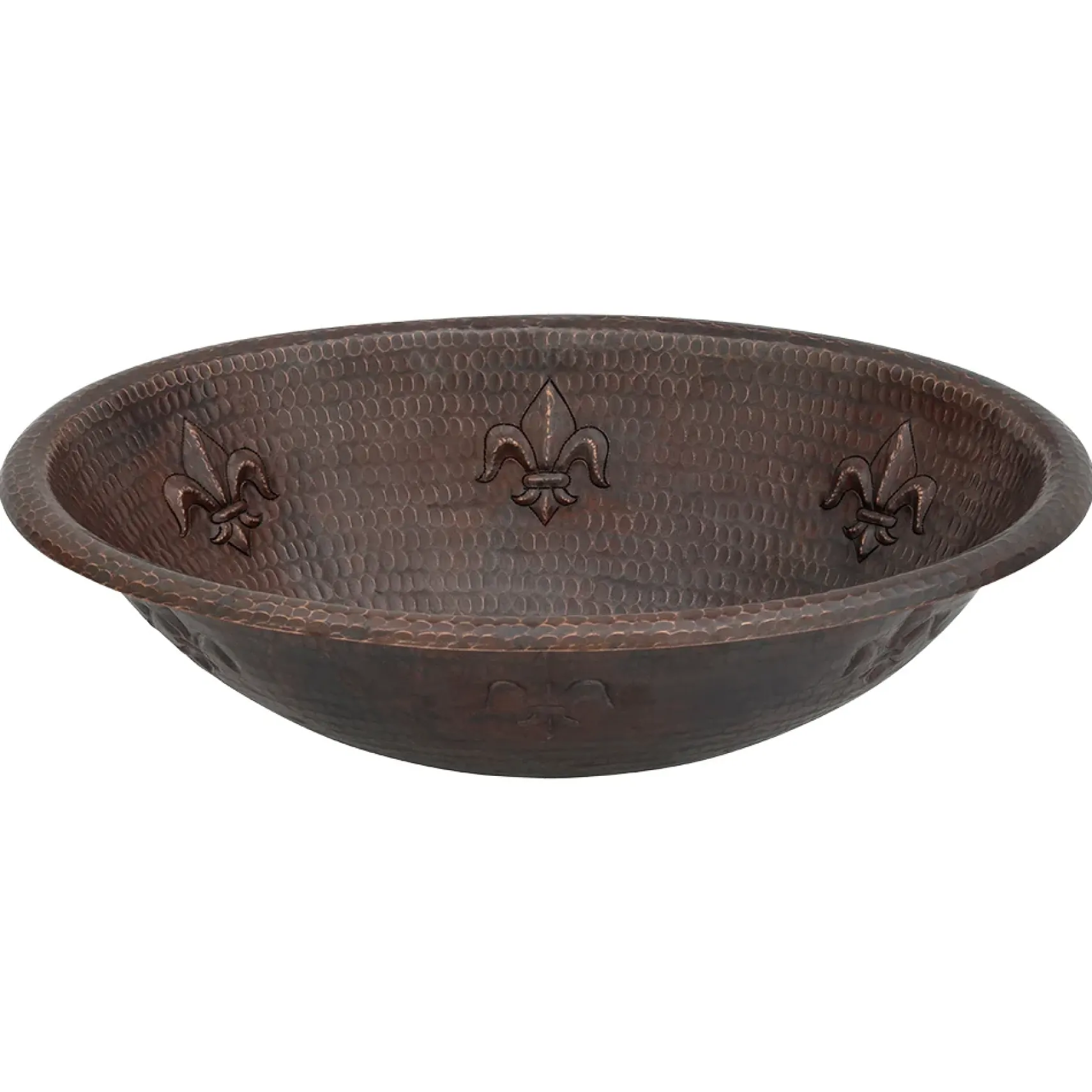 Premier Copper Products 19" Oval Copper Bathroom Sink, Oil Rubbed Bronze, LO19RFLDB