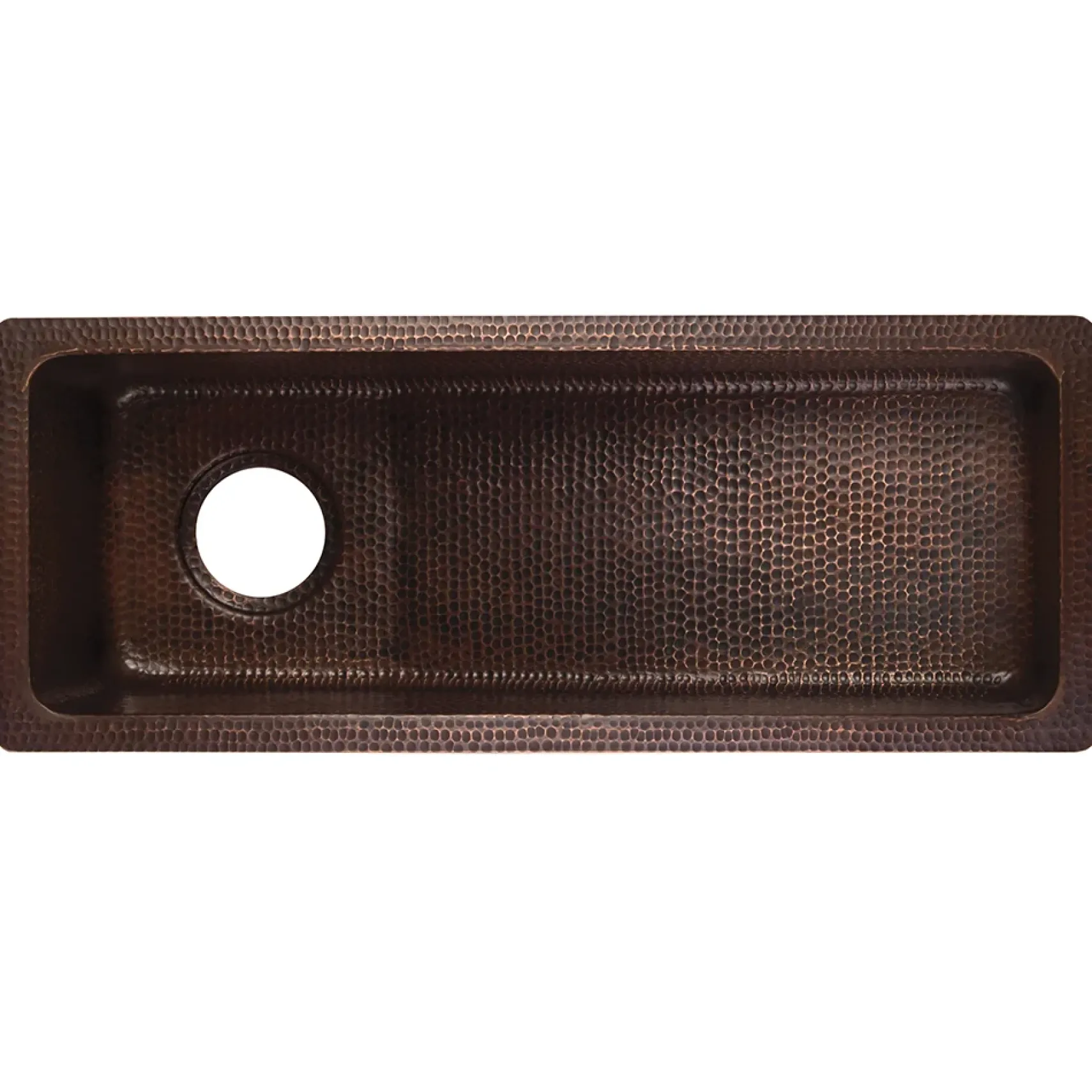Premier Copper Products 28" Rectangle Hammered Copper Slanted Bar/Prep Sink with 3.5" Drain Opening, Matching Drain and Accessories, Oil Rubbed Bronze, BSP5_BRECSL28DB3-G