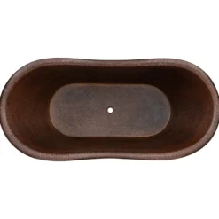 Premier Copper Products 67" Hammered Copper Double Slipper Bathtub, BTD67DB