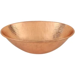 Premier Copper Products 17" Oval Copper Bathroom Sink, Polished Copper, VO17WPC