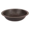 Premier Copper Products 18" Round Dual - Undermount or Drop In Terra Firma Copper Bathroom Sink, Dark Brown, 10 Gauge, TFLR18DB