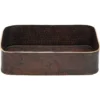 Premier Copper Products 19" Rectangle Copper Bathroom Sink, Oil Rubbed Bronze, PVTREC19DB