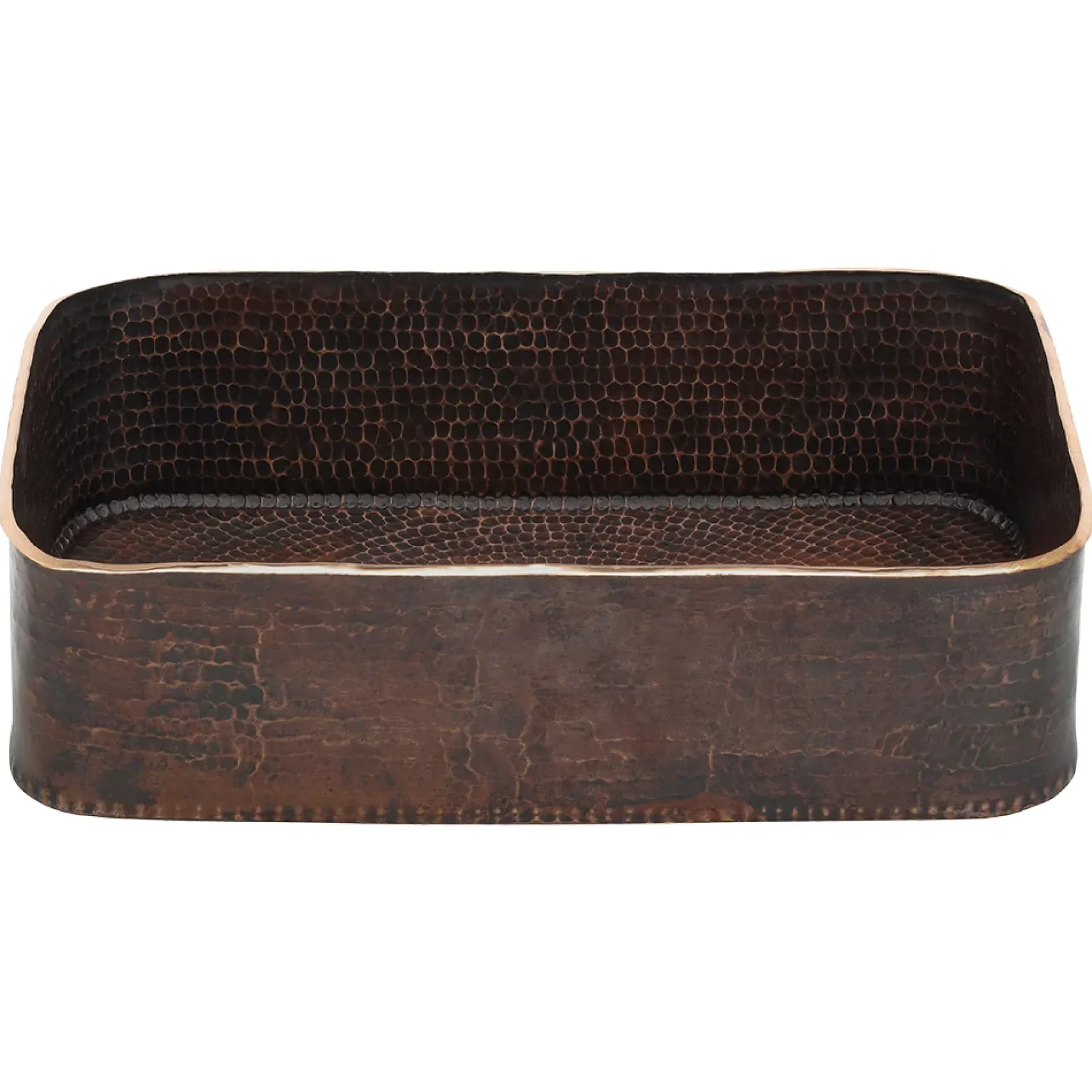 Premier Copper Products 19" Rectangle Copper Bathroom Sink, Oil Rubbed Bronze, PVTREC19DB