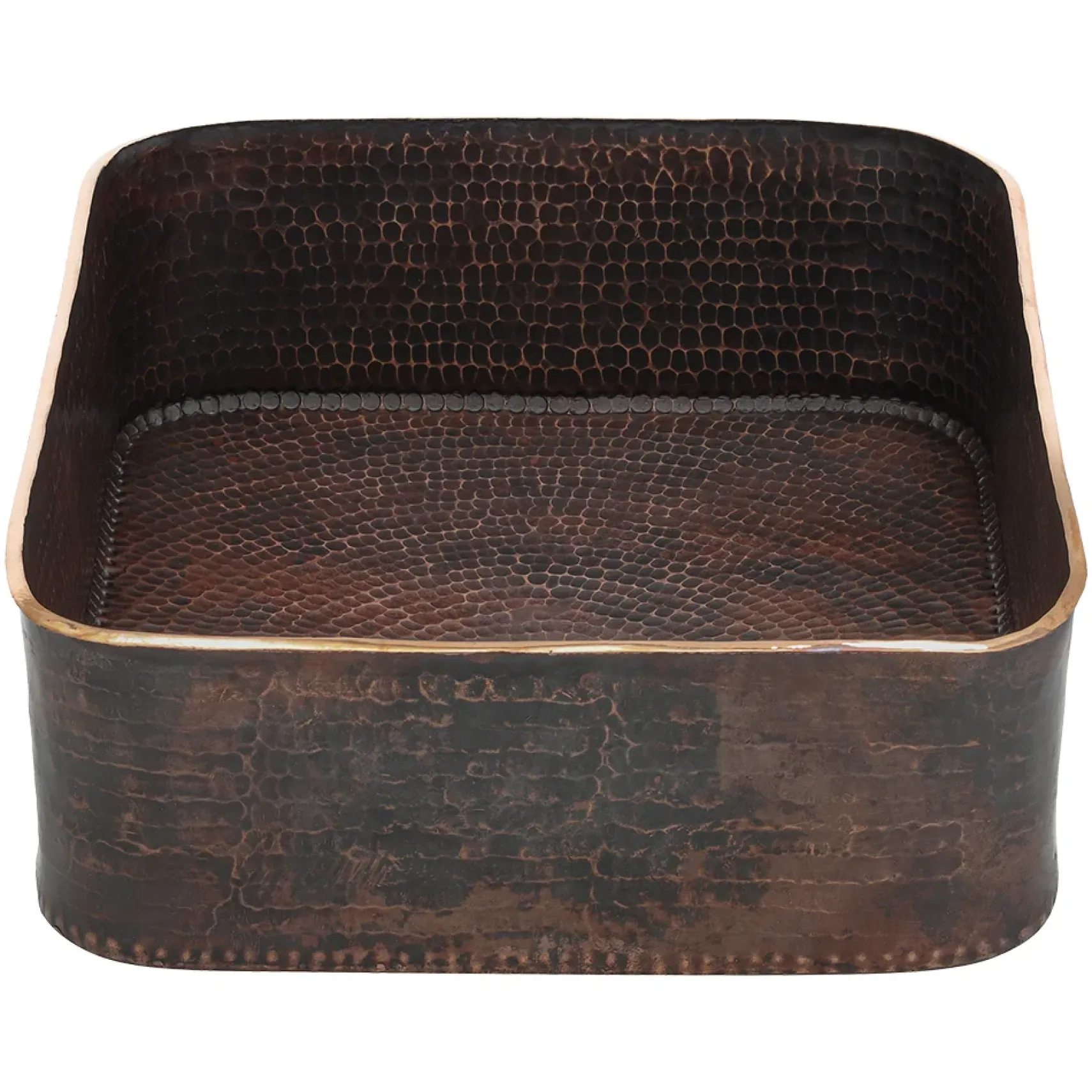 Premier Copper Products 19" Rectangle Copper Bathroom Sink, Oil Rubbed Bronze, PVTREC19DB