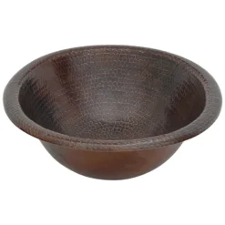 Premier Copper Products 19" Oval Copper Bathroom Sink, Oil Rubbed Bronze, LO19RDB