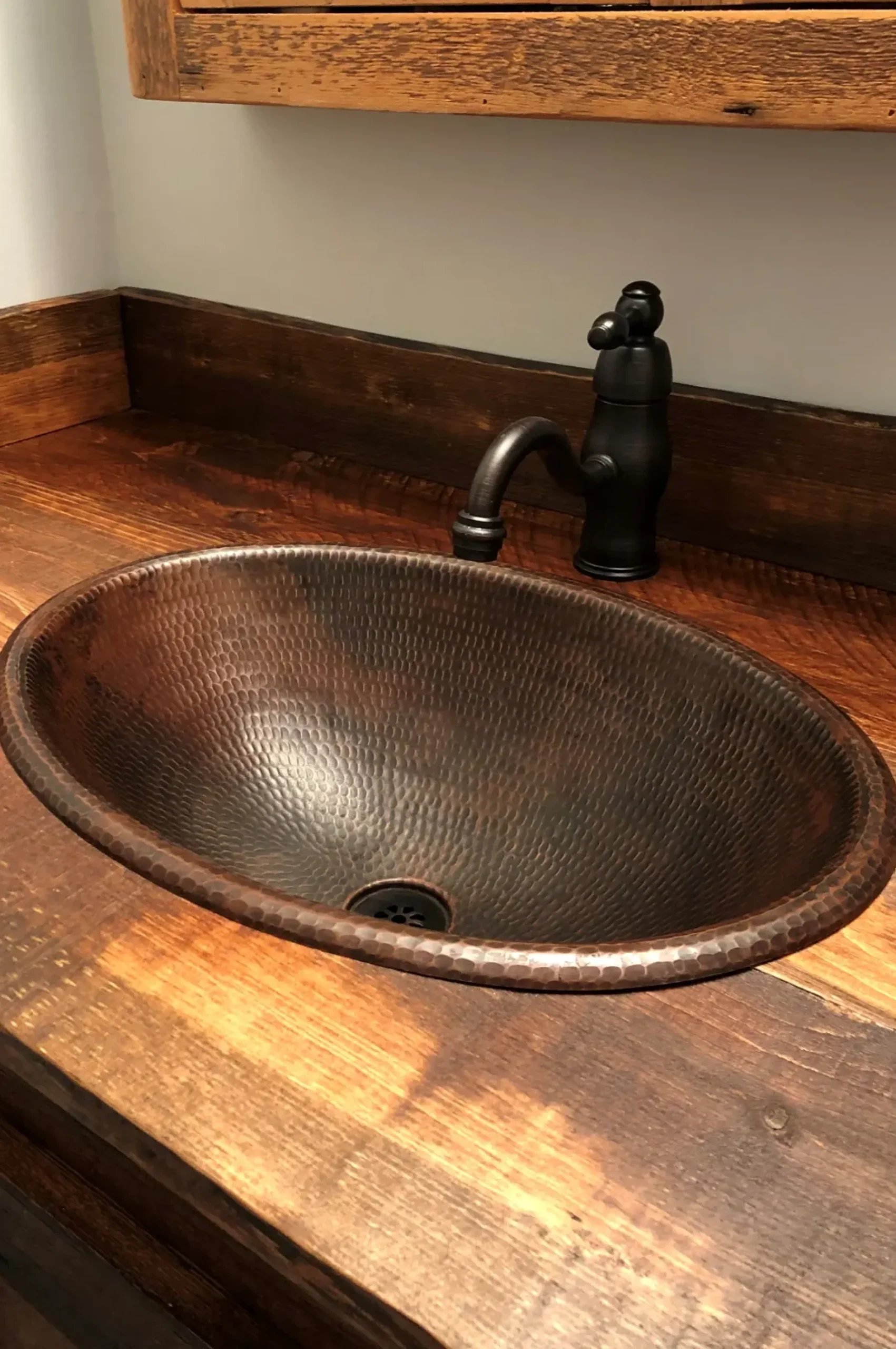 Premier Copper Products 19" Oval Copper Bathroom Sink, Oil Rubbed Bronze, LO19RDB