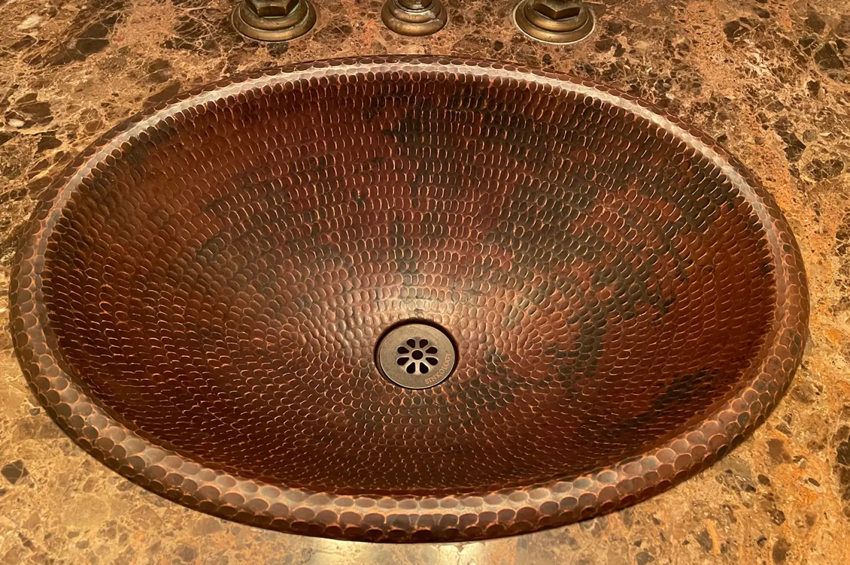 Premier Copper Products 19" Oval Copper Bathroom Sink, Oil Rubbed Bronze, LO19RDB