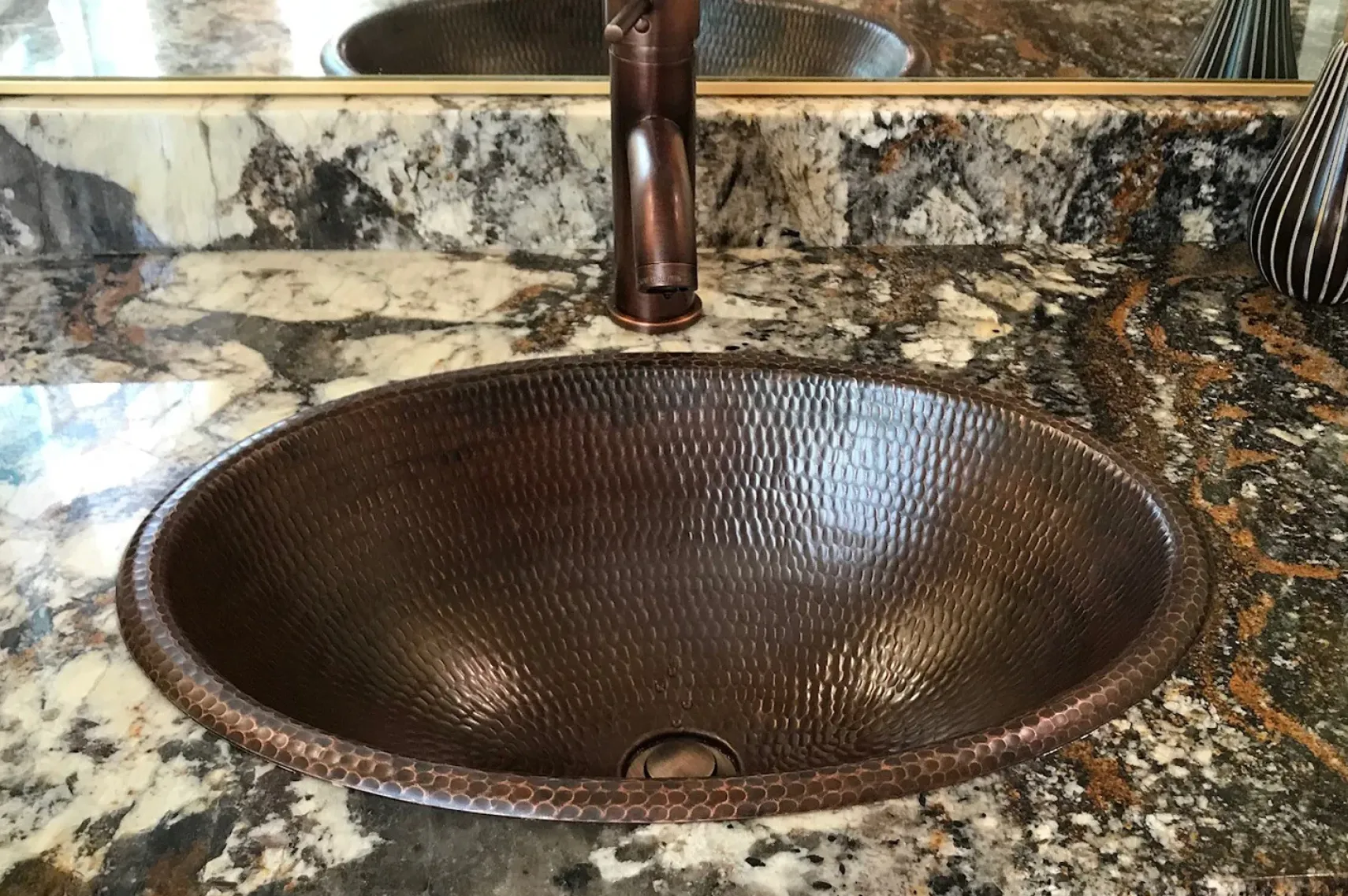 Premier Copper Products 19" Oval Copper Bathroom Sink, Oil Rubbed Bronze, LO19RDB