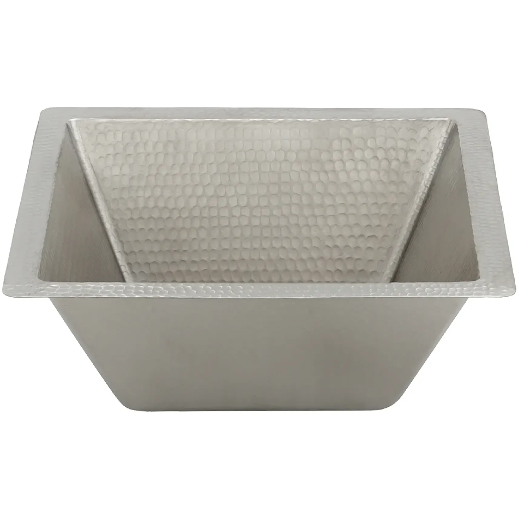Premier Copper Products 15" Square Copper Bathroom Sink, Nickel, LSQ15EN