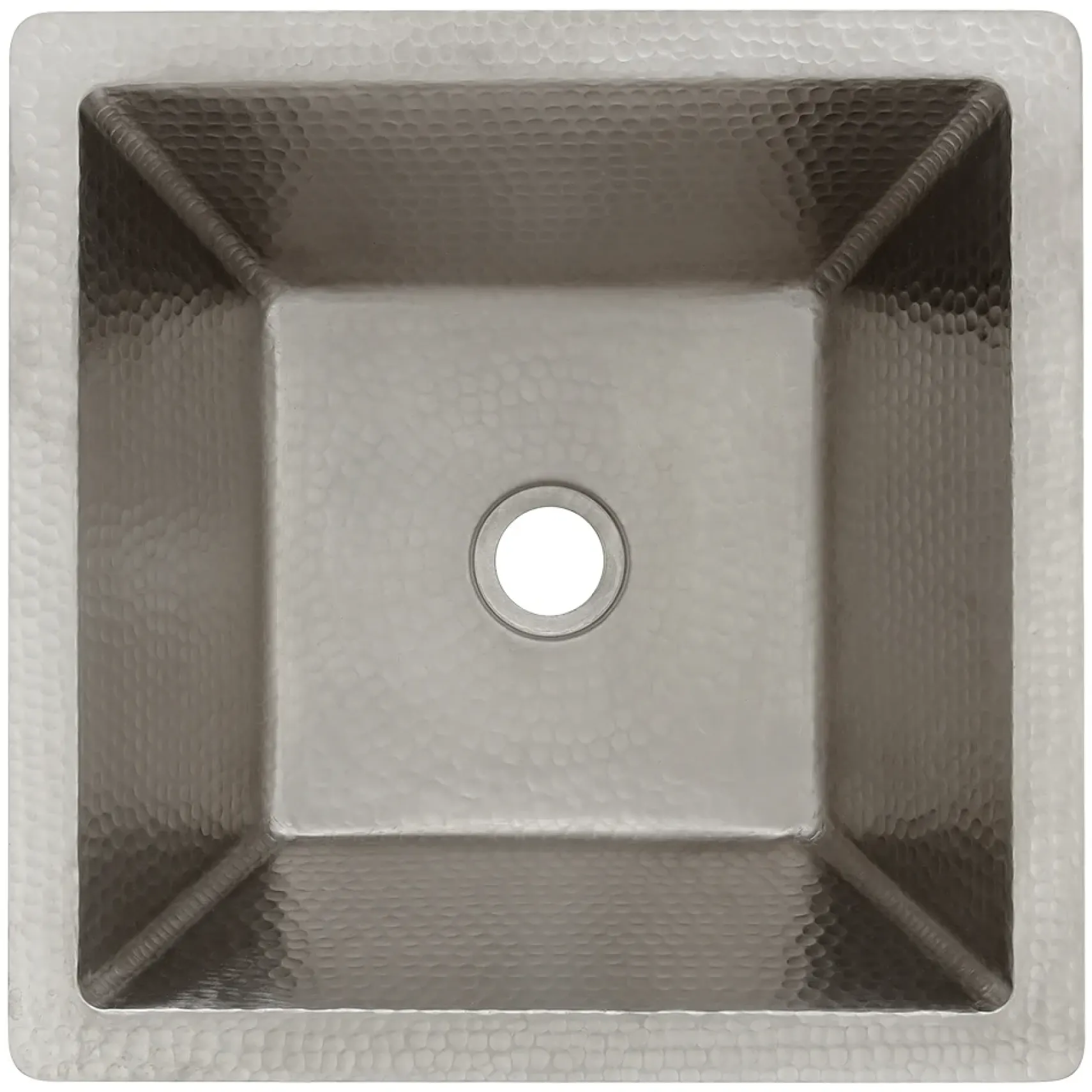 Premier Copper Products 15" Square Copper Bathroom Sink, Nickel, LSQ15EN