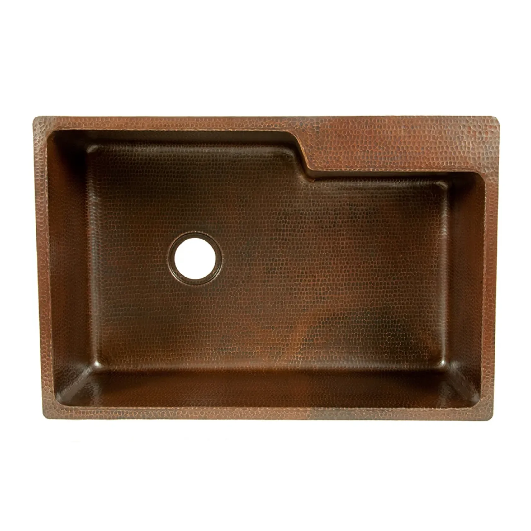Premier Copper Products 33" Hammered Copper Kitchen Single Basin Sink with Matching Drain and Accessories, Oil Rubbed Bronze, KSP3_KSFDB33229