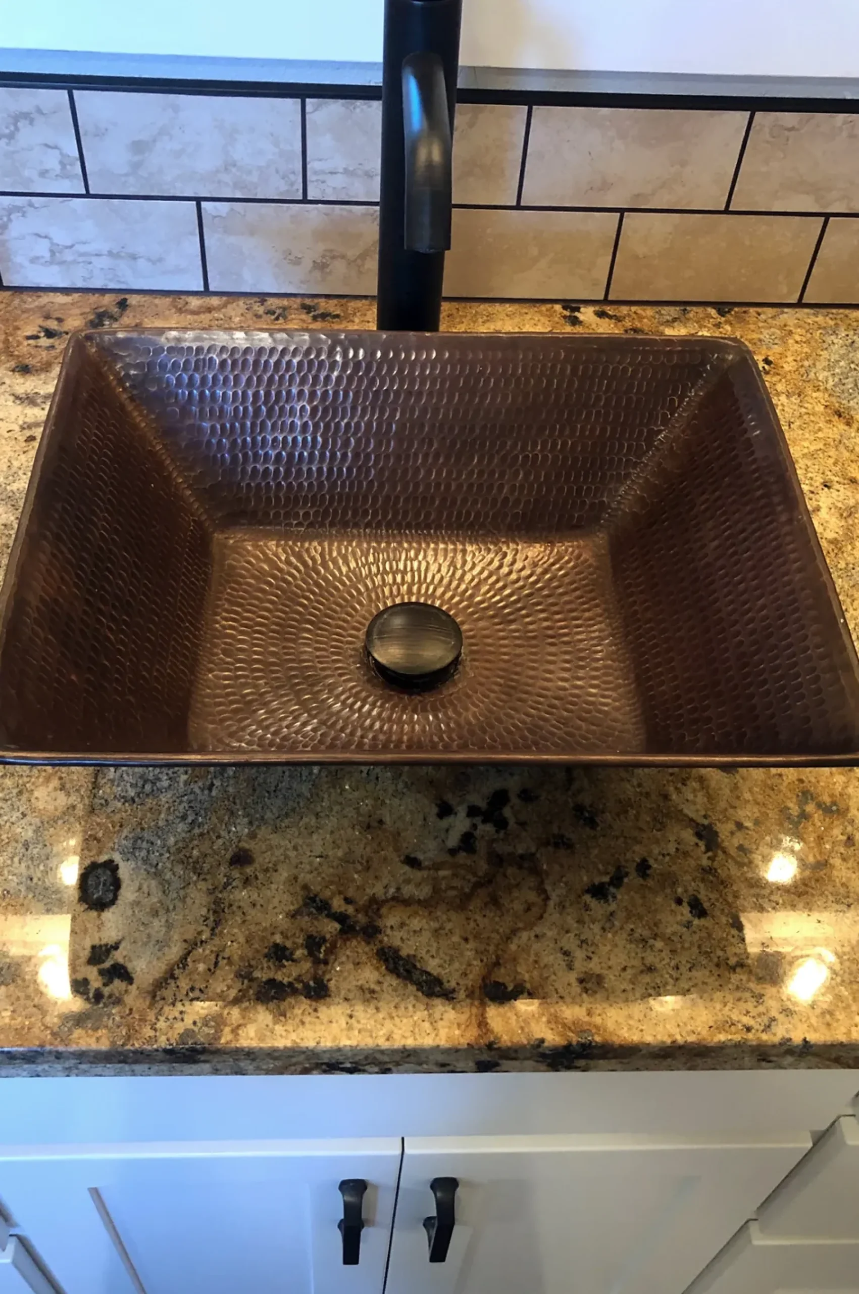 Premier Copper Products 17" Rectangle Copper Bathroom Sink, Oil Rubbed Bronze, VREC17WDB