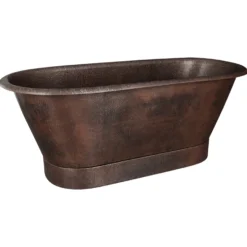 Premier Copper Products 72" Hammered Copper Modern Style Bathtub, BTM72DB