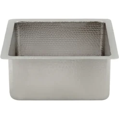 Premier Copper Products 16" Square Copper and Nickel Bar/Prep Sink, 14 Gauge, BS16EN3