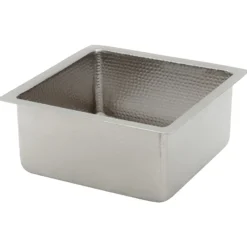 Premier Copper Products 16" Square Copper and Nickel Bar/Prep Sink, 14 Gauge, BS16EN3