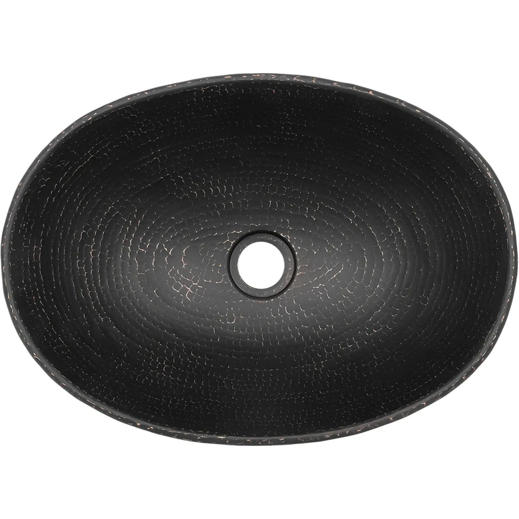 Premier Copper Products 17" x 12" Oval Vessel - Above Counter Copper Bathroom Sink, Glazed Black, 17 Gauge, VO17WBLK