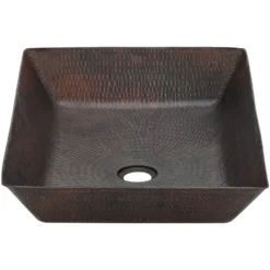 Premier Copper Products 20" Rectangle Copper Bathroom Sink, Oil Rubbed Bronze, VREC2014DB