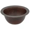 Premier Copper Products 10" Round Dual - Undermount or Drop In Copper Bathroom Sink, Oil Rubbed Bronze, 17 Gauge, LR10FDB