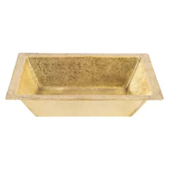 Premier Copper Products 17" x 13" Rectangle Dual - Undermount or Drop In Terra Firma Brass Bathroom Sink, TFLREC17PB
