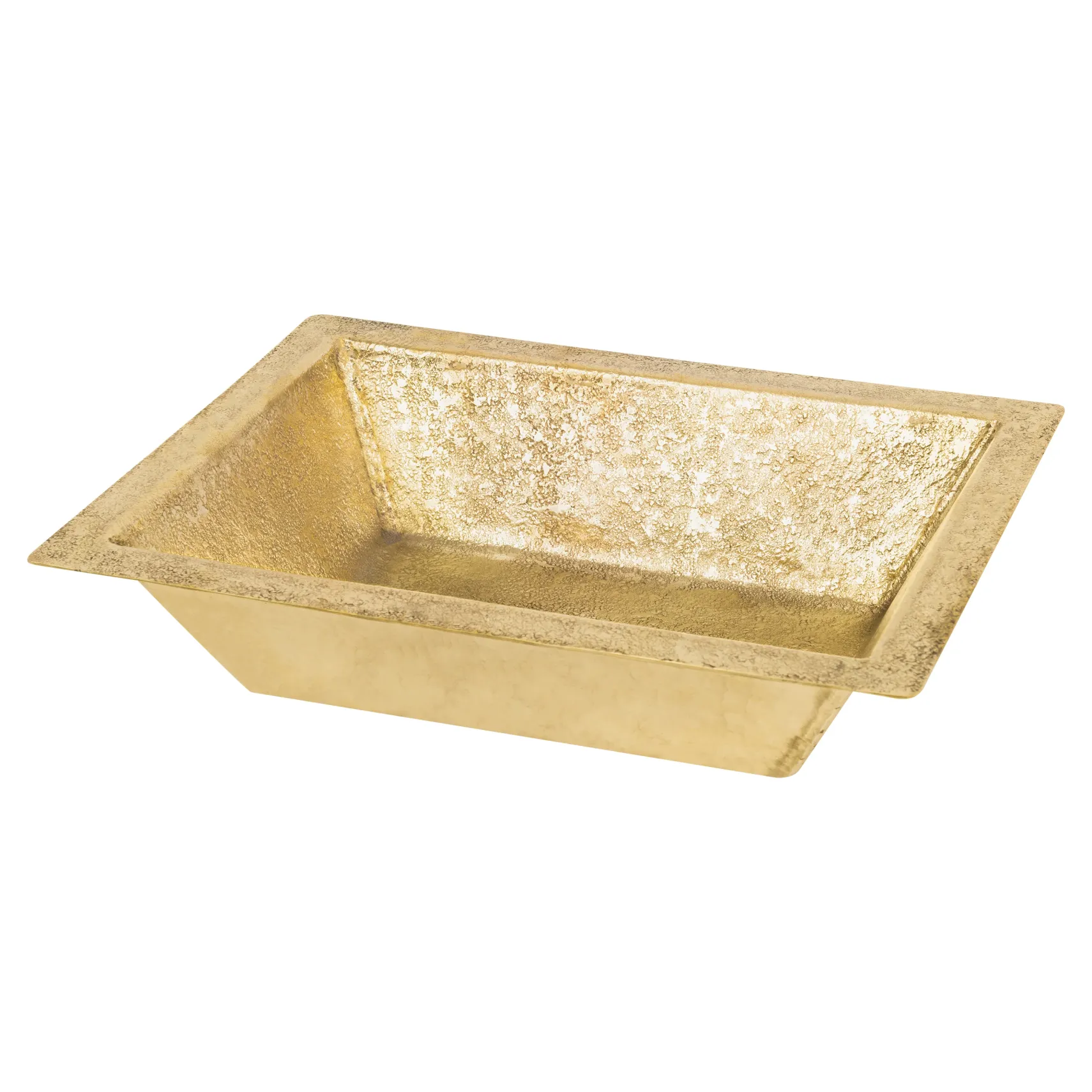 Premier Copper Products 17" x 13" Rectangle Dual - Undermount or Drop In Terra Firma Brass Bathroom Sink, TFLREC17PB