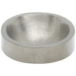 Premier Copper Products 17" Oval Copper Bathroom Sink, Nickel, VO17SKEN