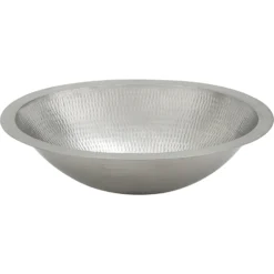 Premier Copper Products 17" Oval Copper Bathroom Sink, Nickel, LO17FEN