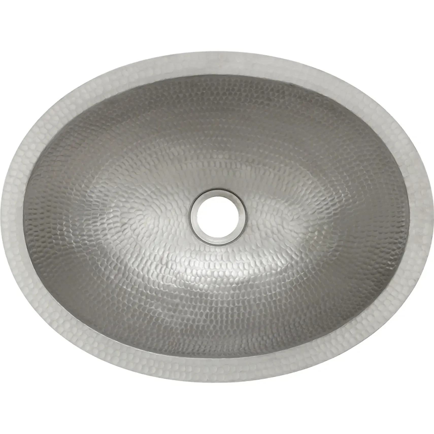 Premier Copper Products 17" Oval Copper Bathroom Sink, Nickel, LO17FEN