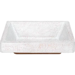 Premier Copper Products 17" x 14" Rectangle Vessel - Above Counter Copper Bathroom Sink, Glazed White, 17 Gauge, VREC17SKWHT