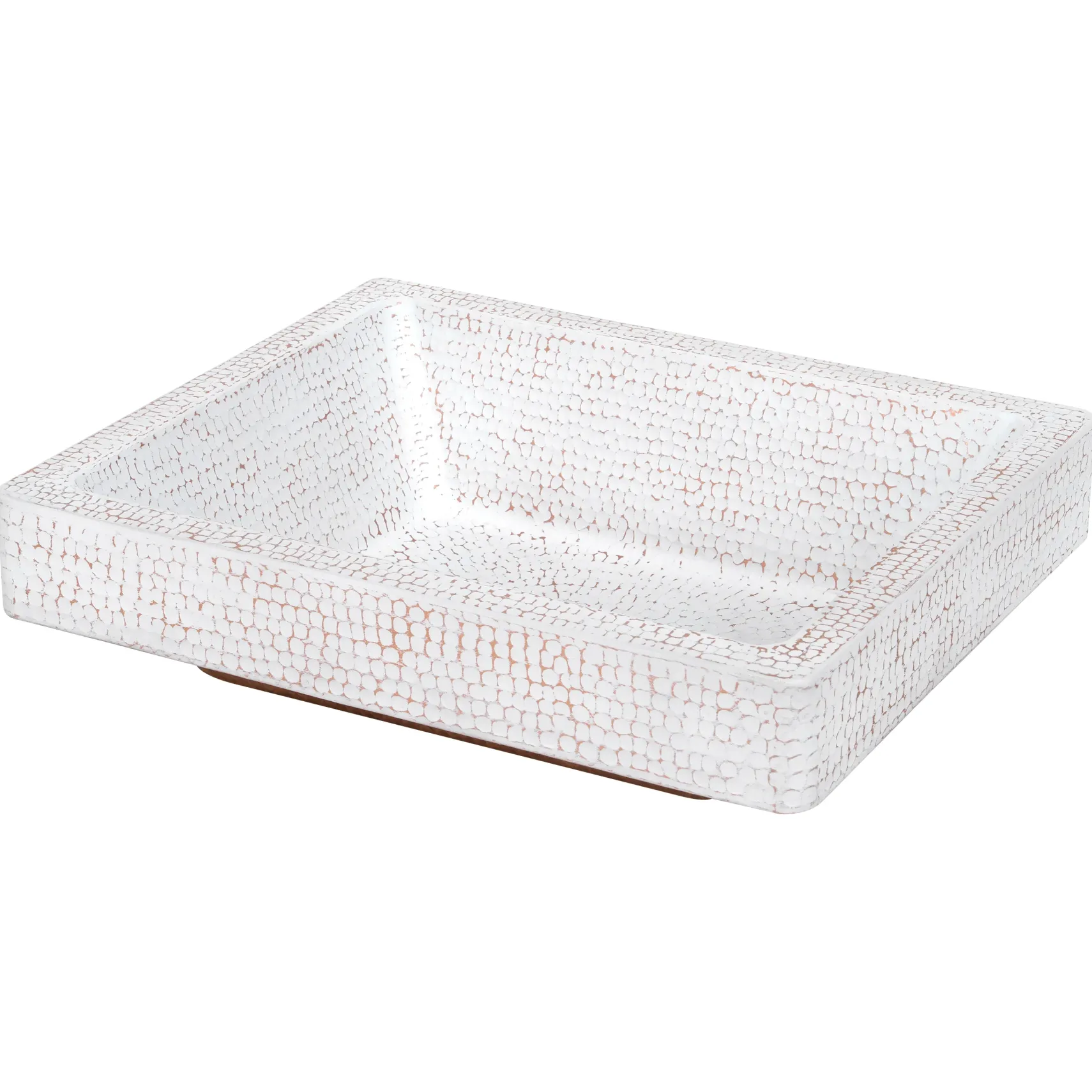 Premier Copper Products 17" x 14" Rectangle Vessel - Above Counter Copper Bathroom Sink, Glazed White, 17 Gauge, VREC17SKWHT