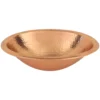 Premier Copper Products 17" Oval Copper Bathroom Sink, Polished Copper, LO17RPC