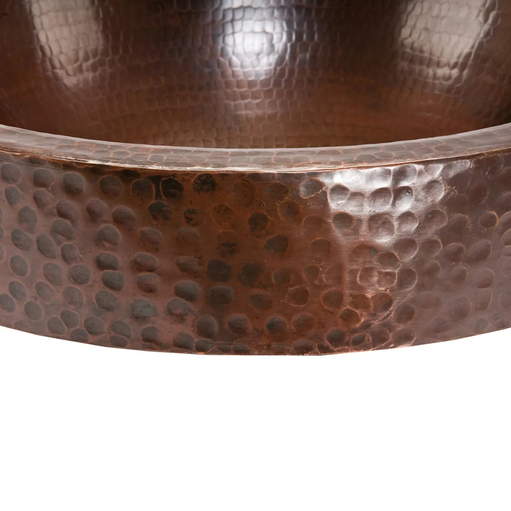 Premier Copper Products 17" Compact Oval Skirted Vessel Hammered Copper Bathroom Sink, Matching Drain and Accessories, Oil Rubbed Bronze, BSP5_VO17SKDB-P