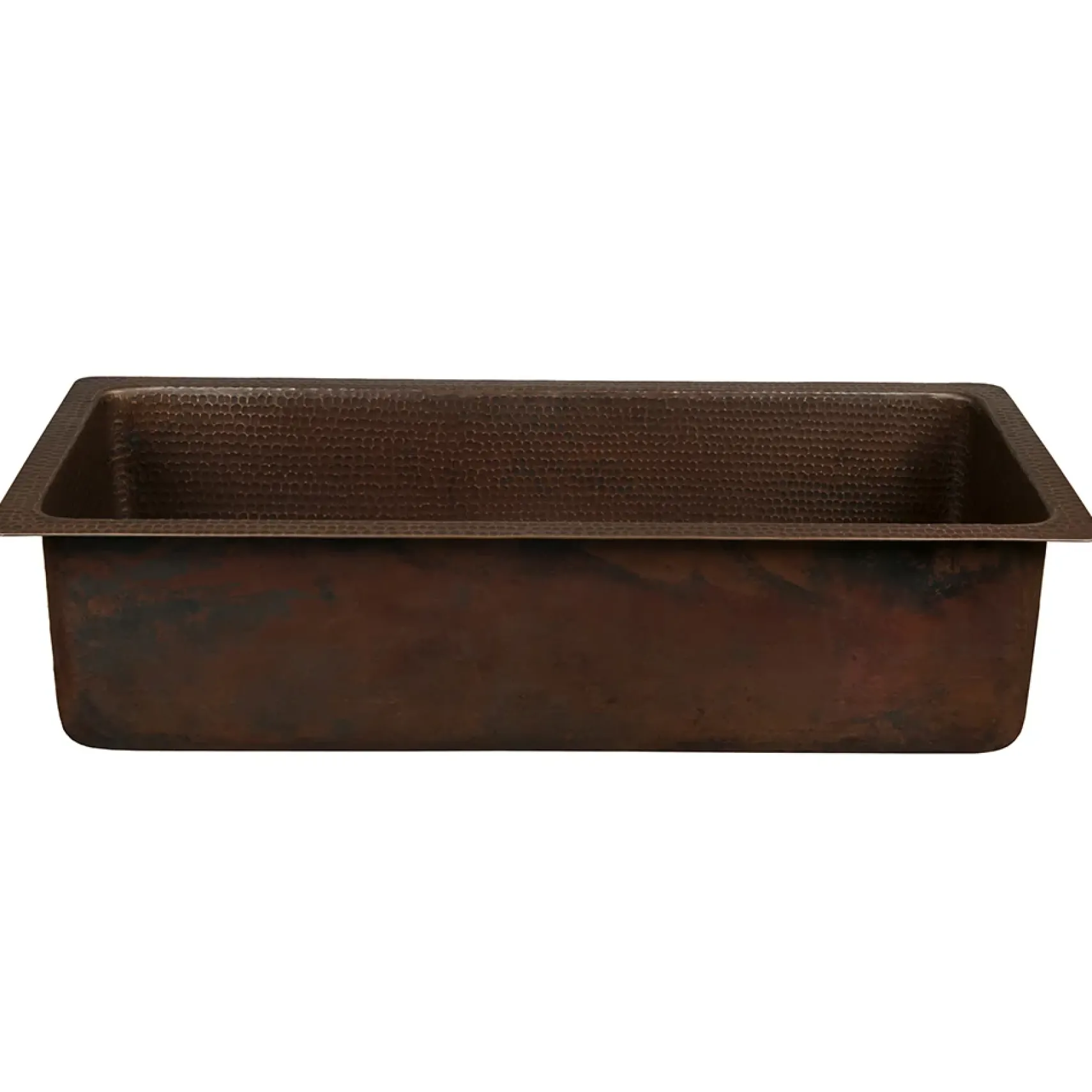 Premier Copper Products 28" Rectangle Hammered Copper Bar/Prep Sink with 3.5" Drain Opening, Matching Drain and Accessories, Oil Rubbed Bronze, BSP5_BREC28DB-D