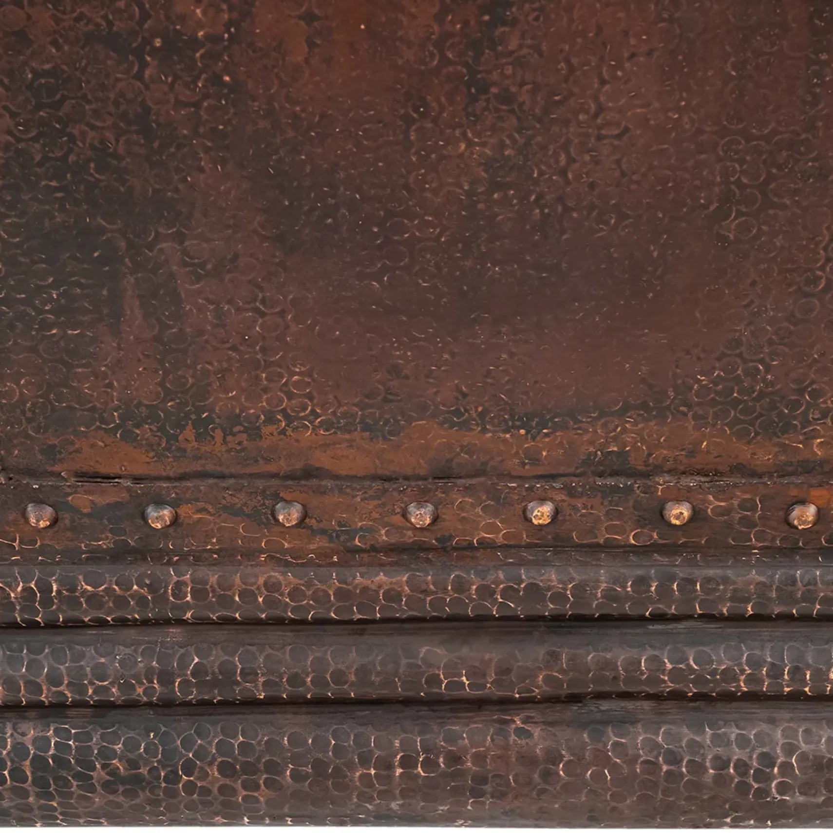 Premier Copper Products 67" Hammered Copper Double Slipper Bathtub With Rings, BTDR67DB
