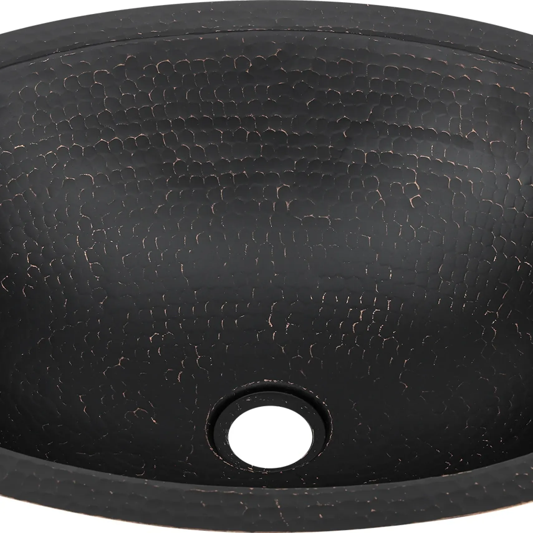 Premier Copper Products 19" x 14" Oval Dual - Undermount or Drop In Copper Bathroom Sink, Glazed Black, 17 Gauge, LO19FBLK