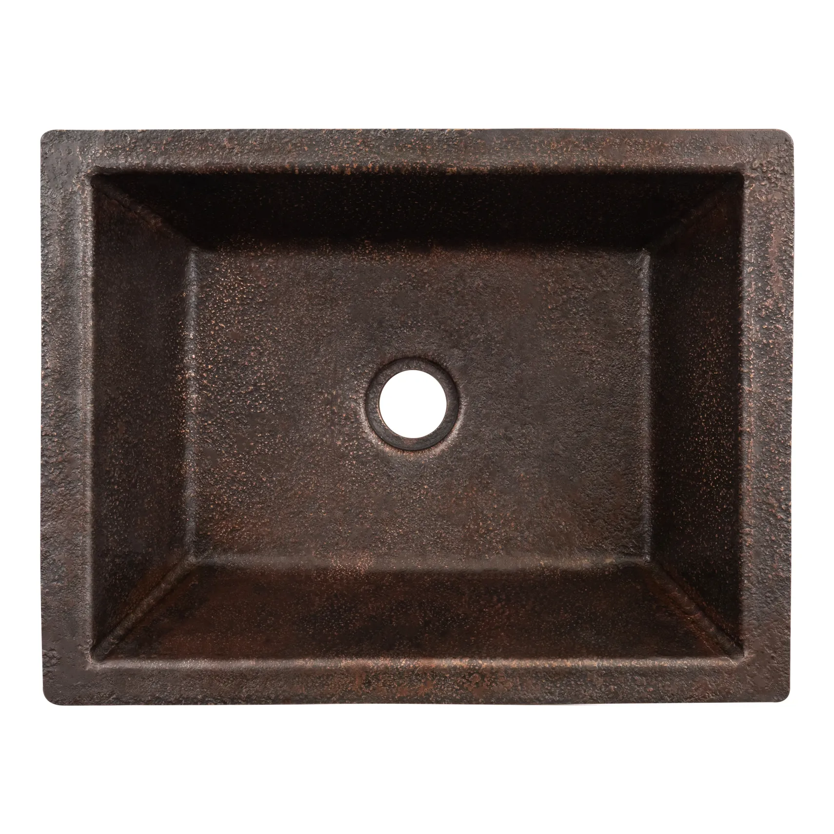 Premier Copper Products 17" x 13" Rectangle Dual - Undermount or Drop In Terra Firma Copper Bathroom Sink, Dark Brown, 10 Gauge, TFLREC17DB