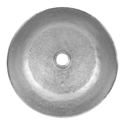 Premier Copper Products 14" Round Vessel - Above Counter Terra Firma Copper Bathroom Sink, Nickel, 10 Gauge, TFVR14EN