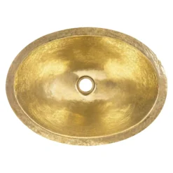 Premier Copper Products 19" x 14" Oval Dual - Undermount or Drop In Terra Firma Brass Bathroom Sink, TFLO19FPB