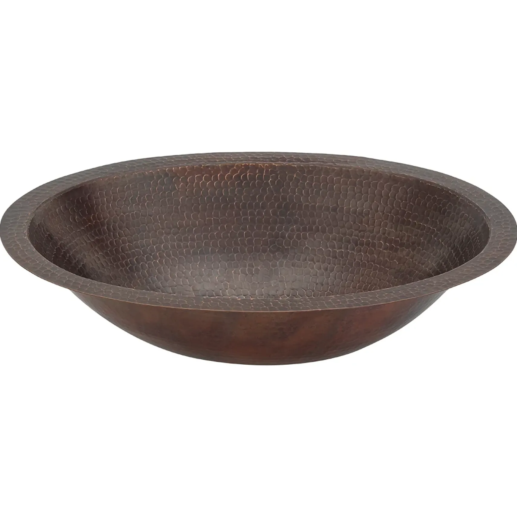 Premier Copper Products 19" Oval Copper Bathroom Sink, Oil Rubbed Bronze, LO19FDB
