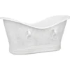Premier Copper Products 67" Hammered Copper Freestanding Bathtub, Glazed White, BTDR67WHT