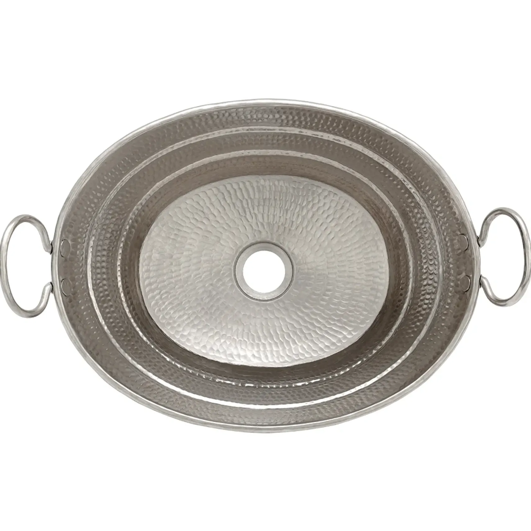 Premier Copper Products 19" Oval Copper Bathroom Sink, Nickel, VOB16EN