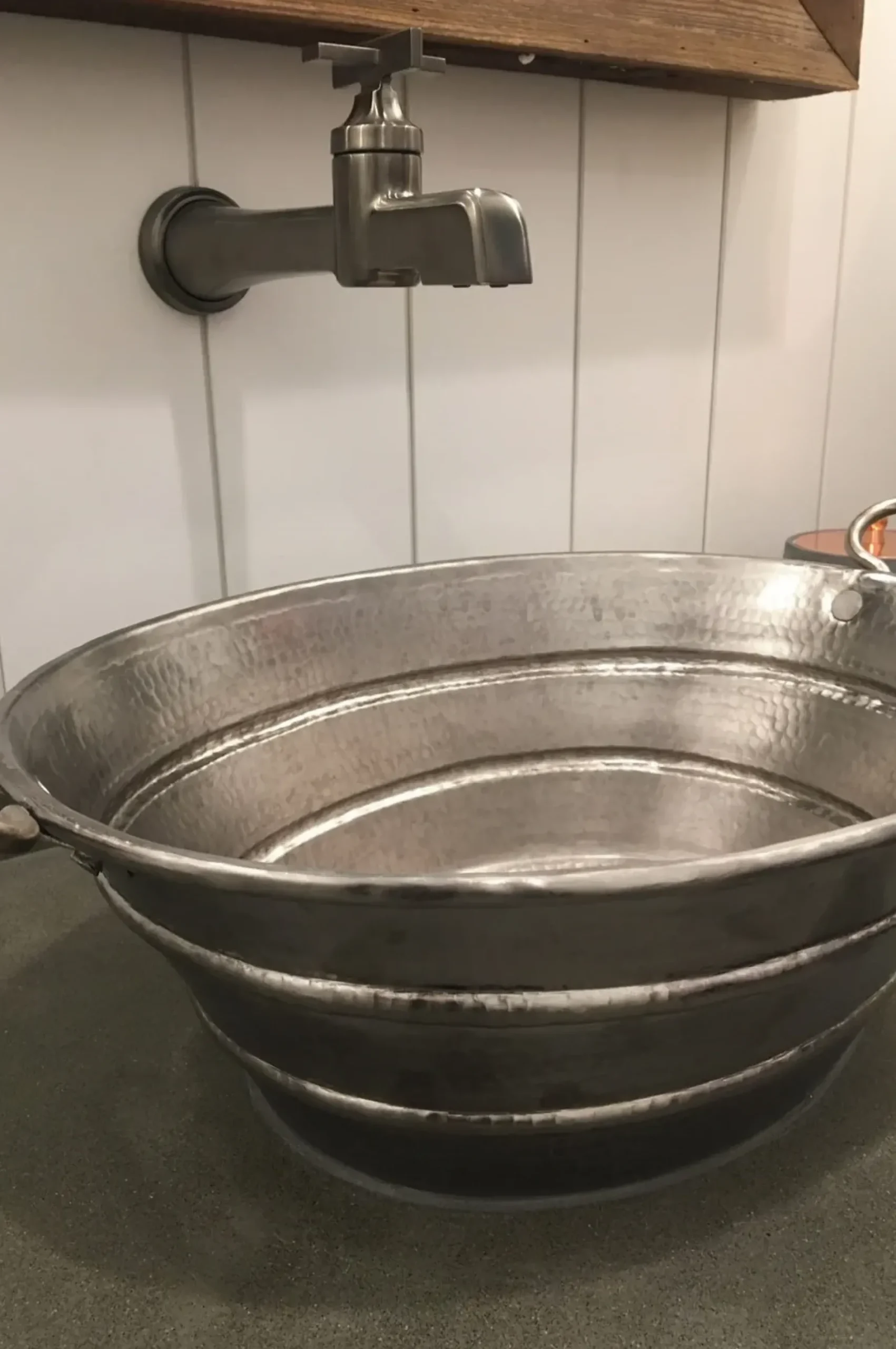 Premier Copper Products 19" Oval Copper Bathroom Sink, Nickel, VOB16EN
