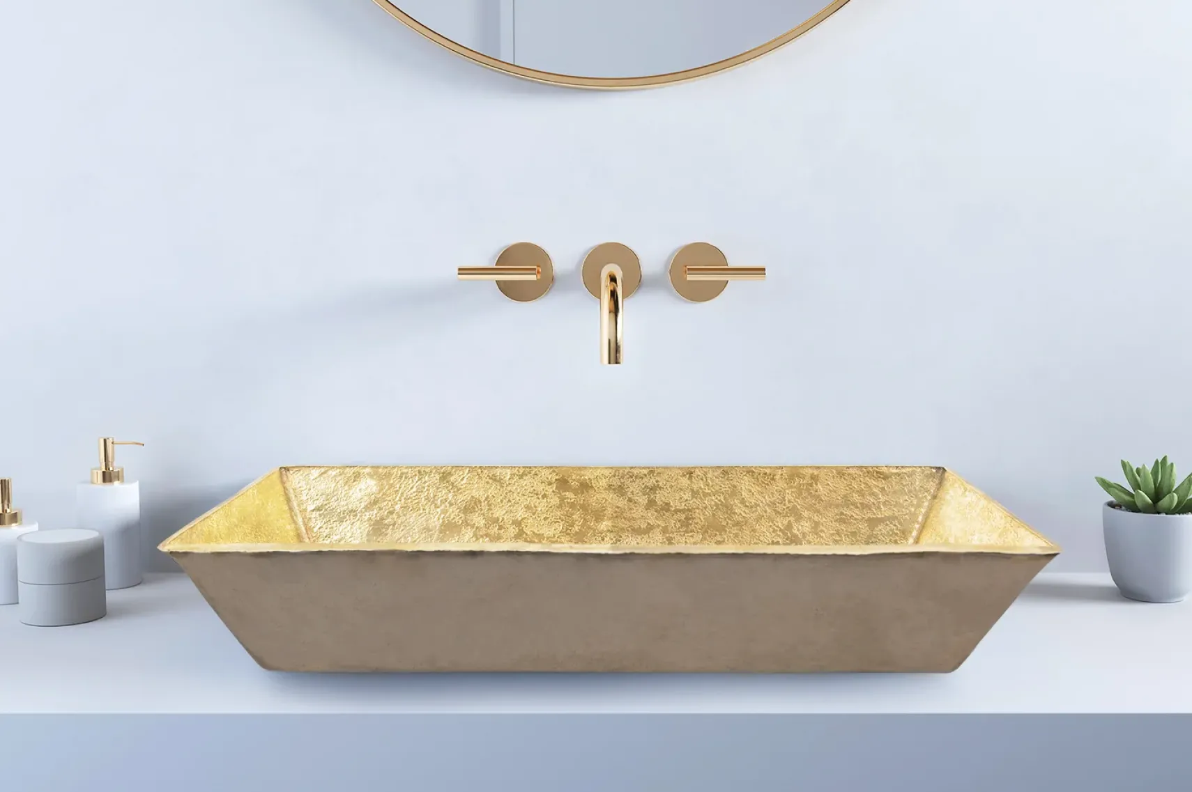 Premier Copper Products 20" x 12" Rectangle Vessel - Above Counter Terra Firma Brass Bathroom Sink, TFVREC20PB
